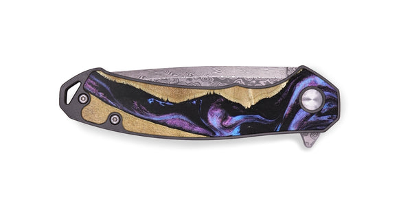 EDC Wood+Resin Pocket Knife - Mathew (Purple, 699454)