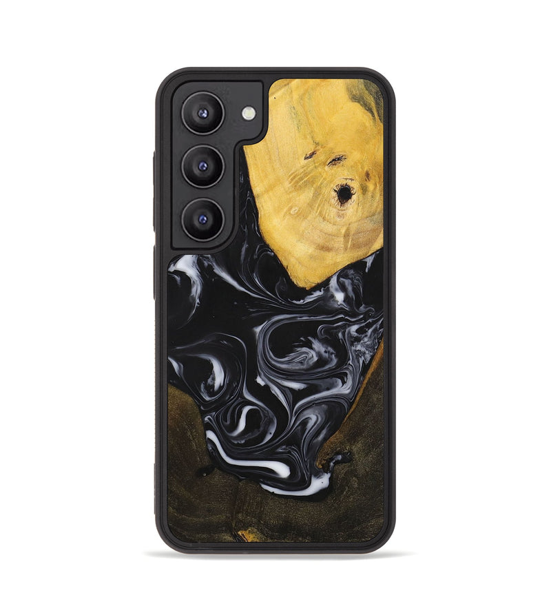 Galaxy S23 Wood+Resin Phone Case - William (Black & White, 699551)
