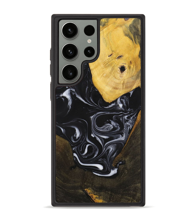 Galaxy S23 Ultra Wood+Resin Phone Case - William (Black & White, 699551)