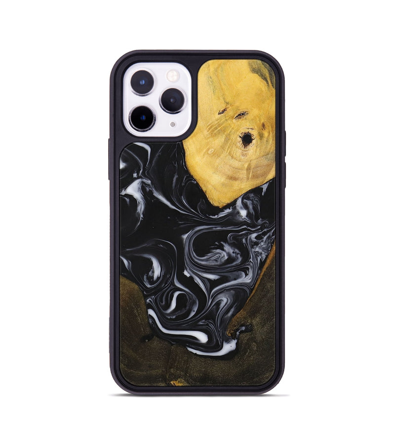 iPhone 11 Pro Wood+Resin Phone Case - William (Black & White, 699551)