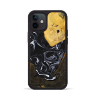 iPhone 12 Wood+Resin Phone Case - William (Black & White, 699551)