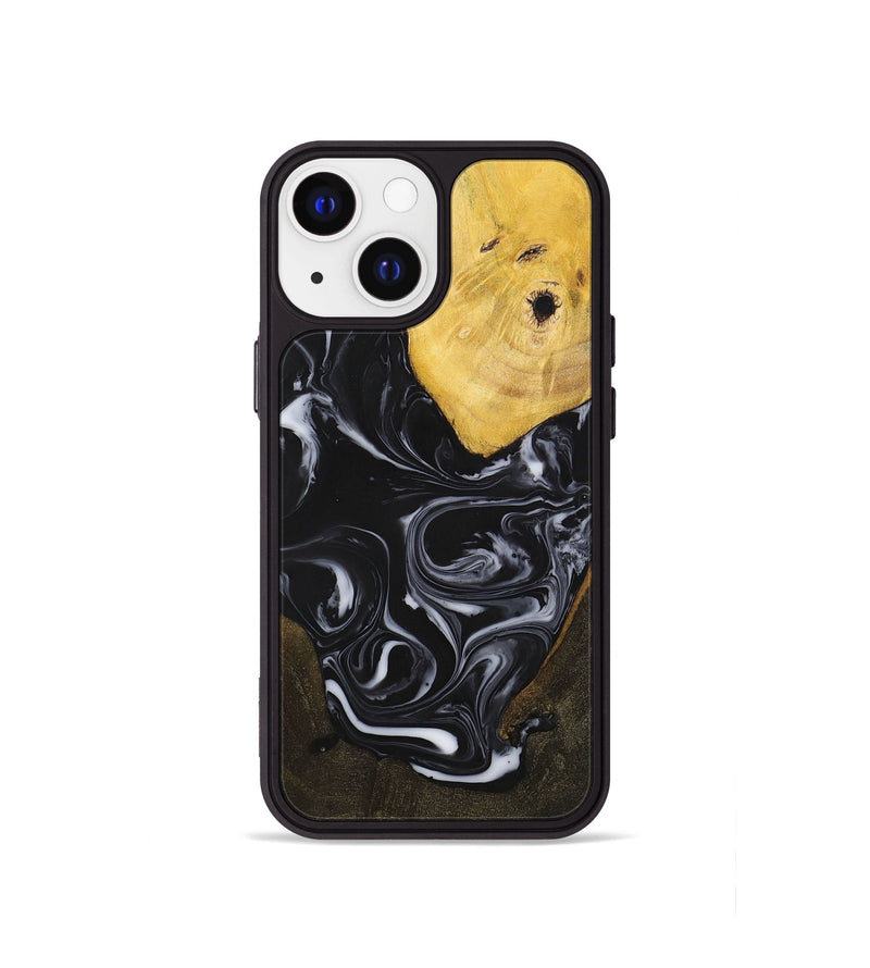 iPhone 13 mini Wood+Resin Phone Case - William (Black & White, 699551)