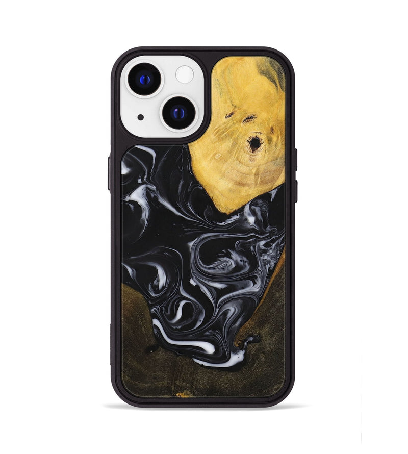 iPhone 13 Wood+Resin Phone Case - William (Black & White, 699551)