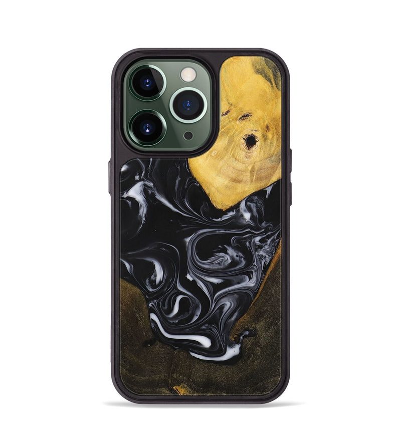 iPhone 13 Pro Wood+Resin Phone Case - William (Black & White, 699551)