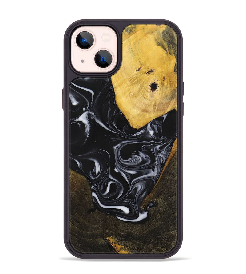 iPhone 14 Plus Wood+Resin Phone Case - William (Black & White, 699551)