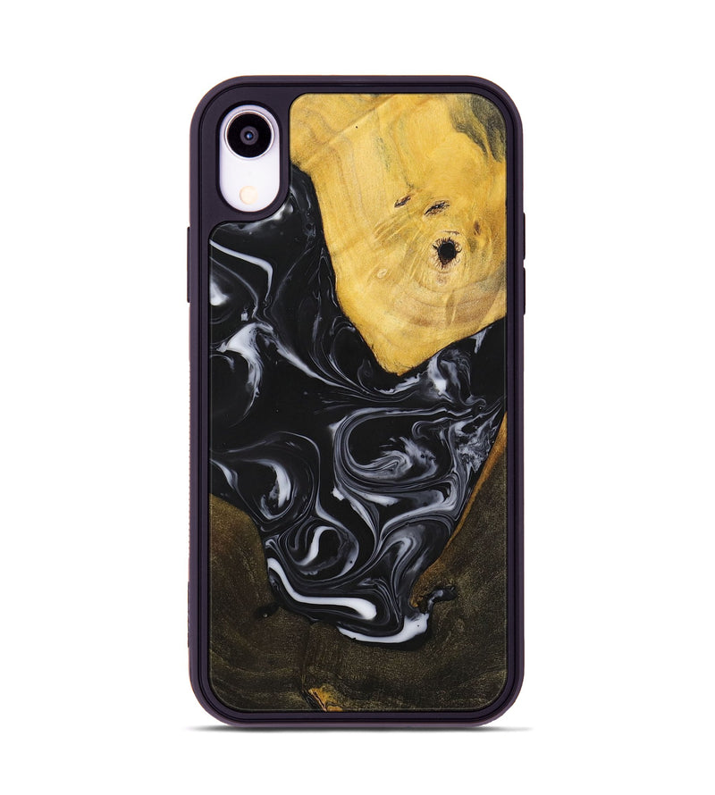 iPhone Xr Wood+Resin Phone Case - William (Black & White, 699551)