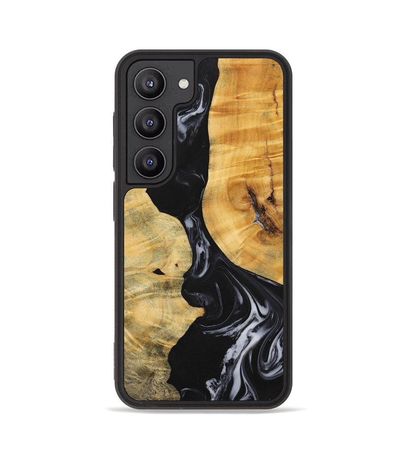 Galaxy S23 Wood+Resin Phone Case - Jasmine (Black & White, 699555)