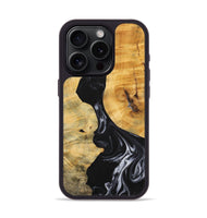 iPhone 15 Pro Wood+Resin Phone Case - Jasmine (Black & White, 699555)