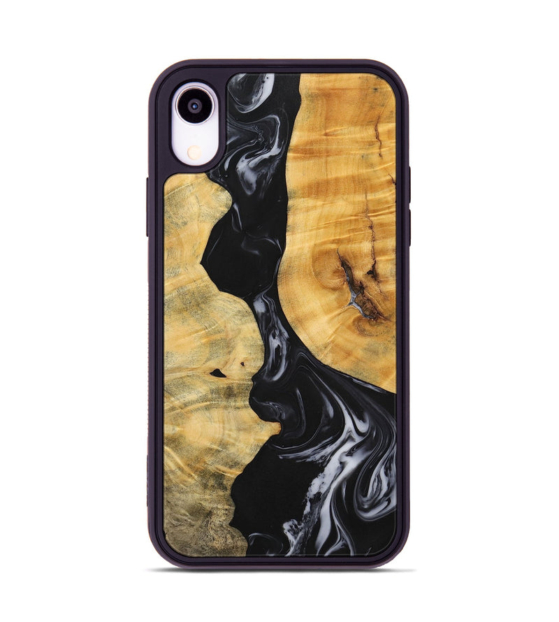 iPhone Xr Wood+Resin Phone Case - Jasmine (Black & White, 699555)