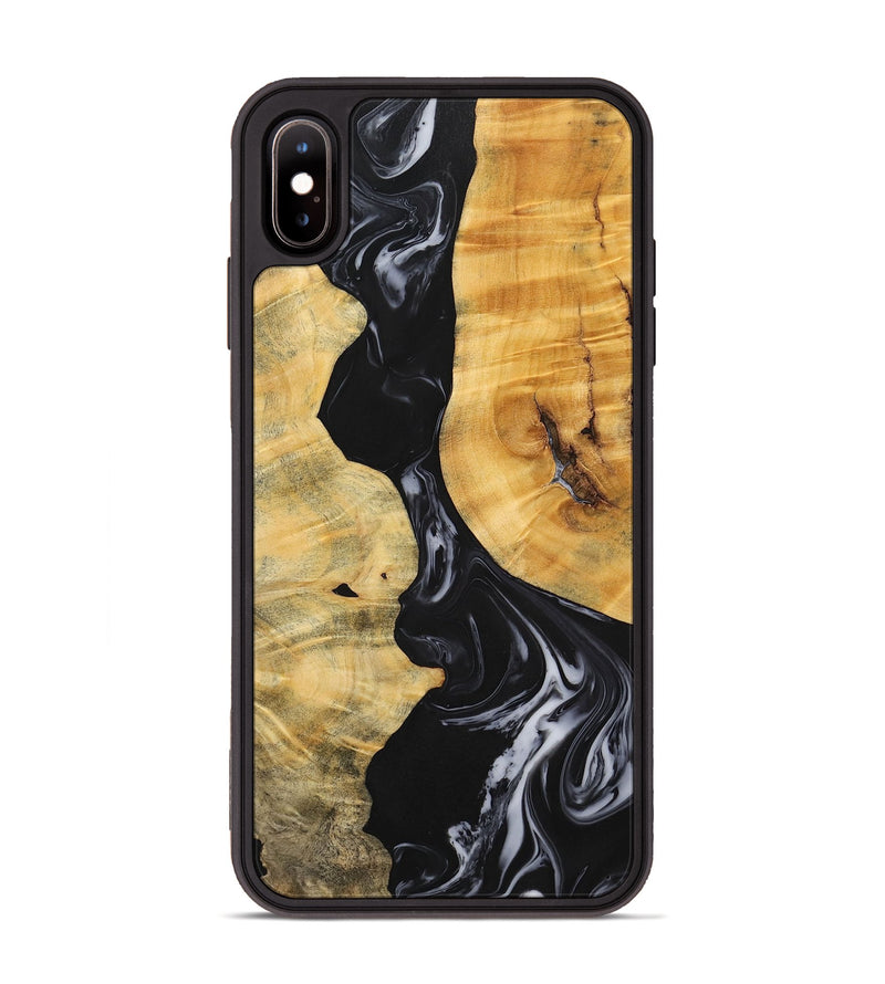 iPhone Xs Max Wood+Resin Phone Case - Jasmine (Black & White, 699555)
