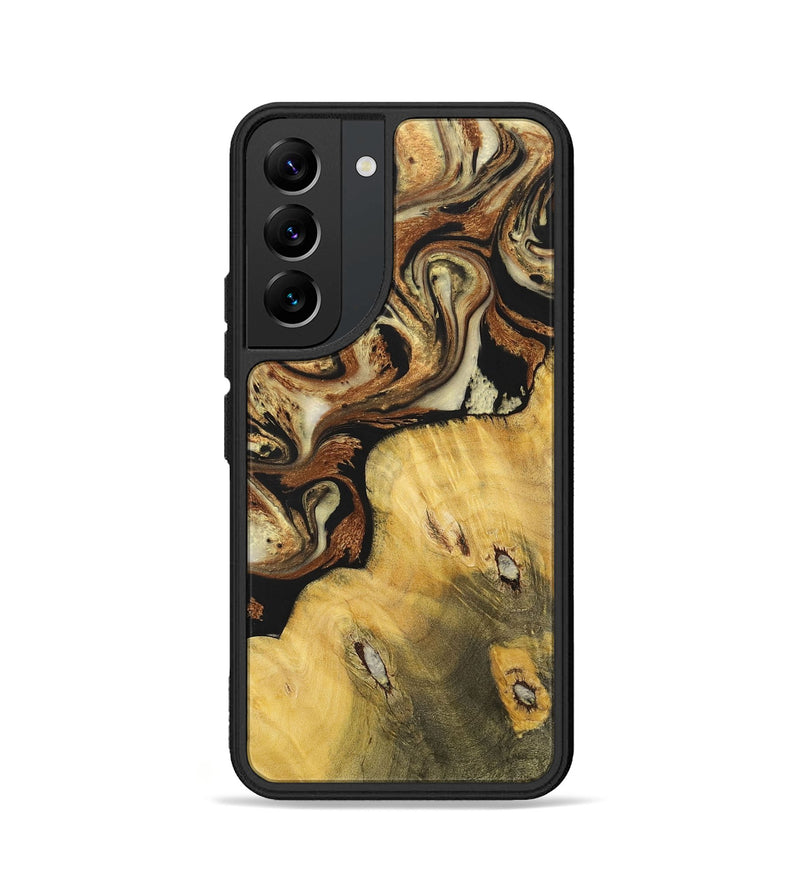 Galaxy S22 Wood+Resin Phone Case - Addilyn (Black & White, 699556)
