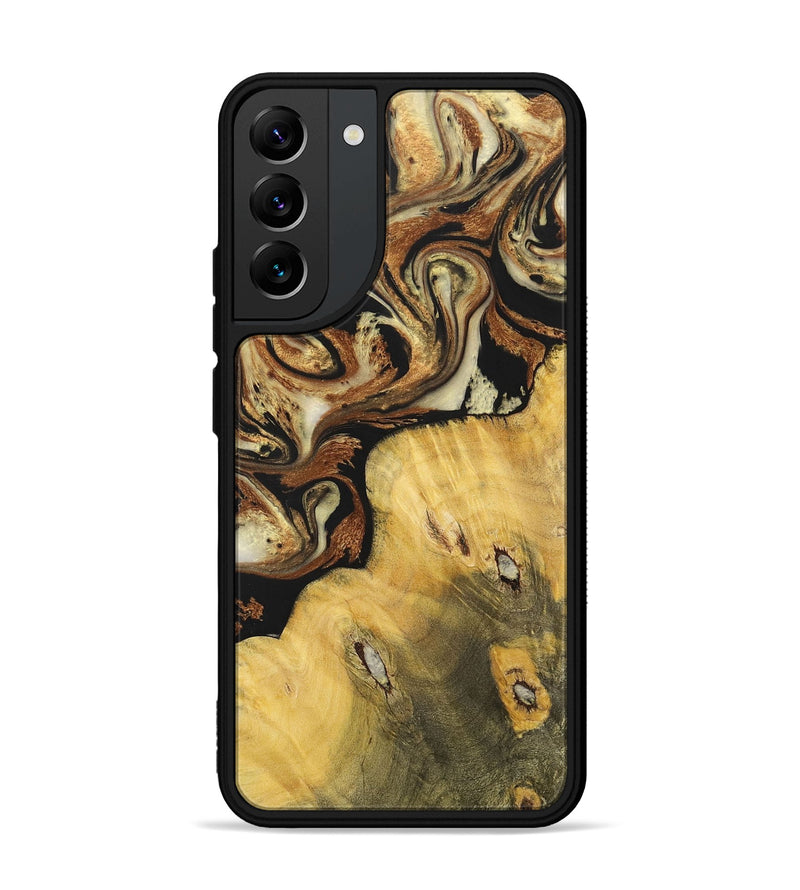 Galaxy S22 Plus Wood+Resin Phone Case - Addilyn (Black & White, 699556)