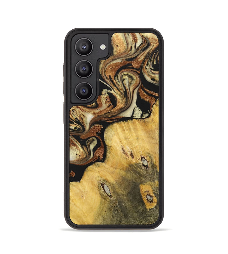 Galaxy S23 Wood+Resin Phone Case - Addilyn (Black & White, 699556)