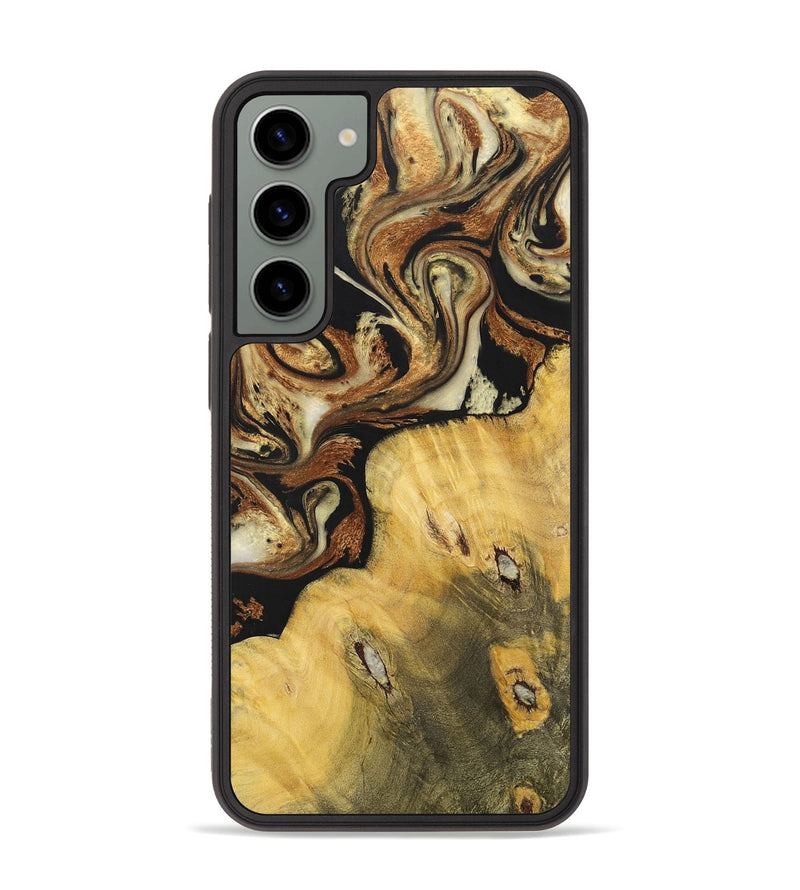 Galaxy S23 Plus Wood+Resin Phone Case - Addilyn (Black & White, 699556)