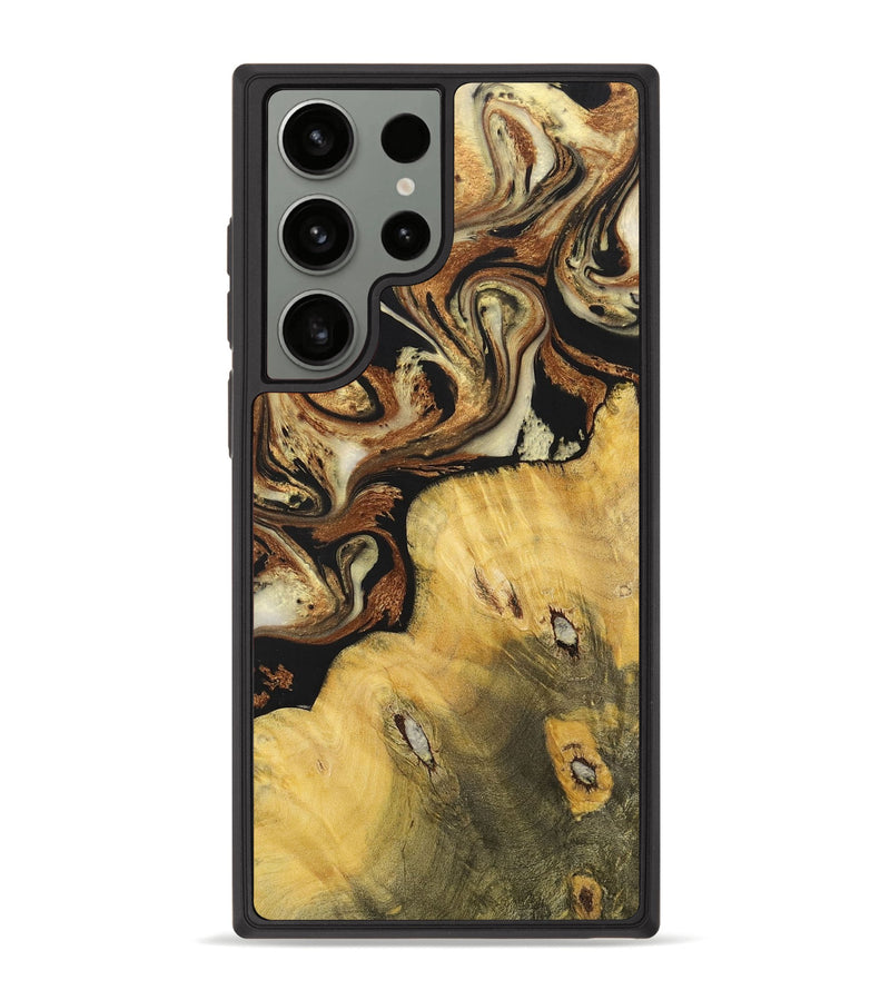 Galaxy S23 Ultra Wood+Resin Phone Case - Addilyn (Black & White, 699556)