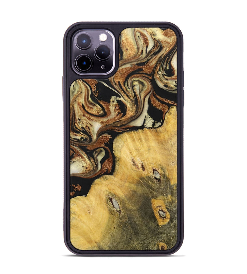 iPhone 11 Pro Max Wood+Resin Phone Case - Addilyn (Black & White, 699556)