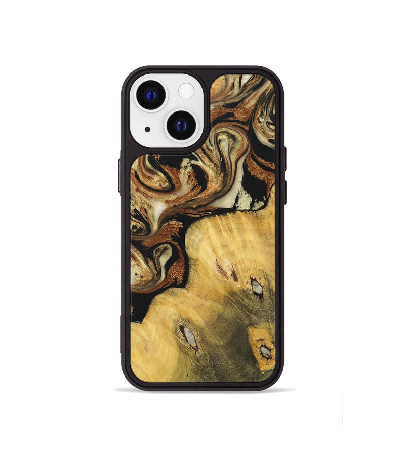 iPhone 13 mini Wood+Resin Phone Case - Addilyn (Black & White, 699556)