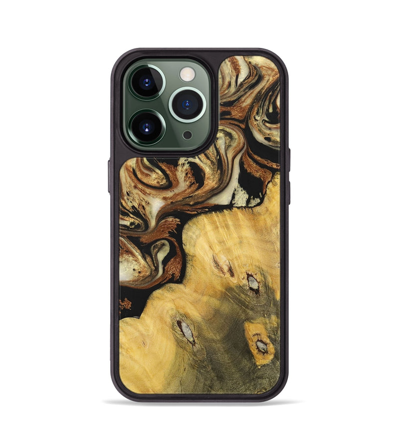 iPhone 13 Pro Wood+Resin Phone Case - Addilyn (Black & White, 699556)