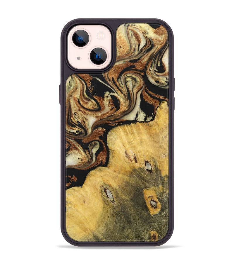 iPhone 14 Plus Wood+Resin Phone Case - Addilyn (Black & White, 699556)