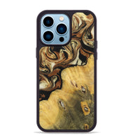 iPhone 14 Pro Max Wood+Resin Phone Case - Addilyn (Black & White, 699556)