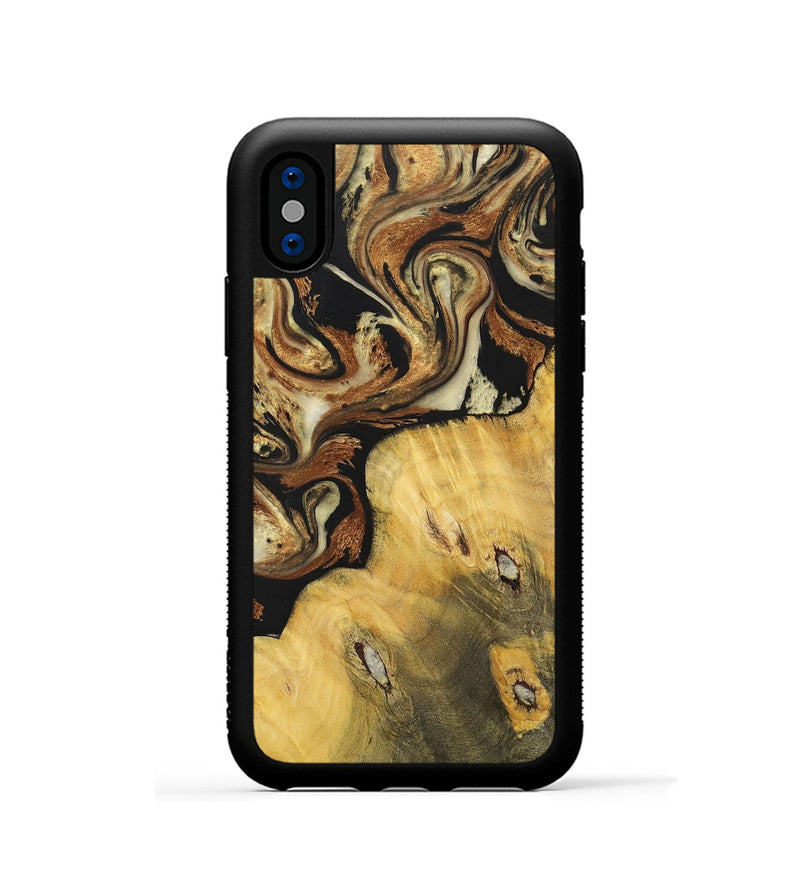 iPhone Xs Wood+Resin Phone Case - Addilyn (Black & White, 699556)