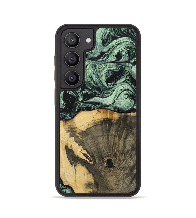 Galaxy S23 Wood+Resin Phone Case - Stella (Green, 699559)