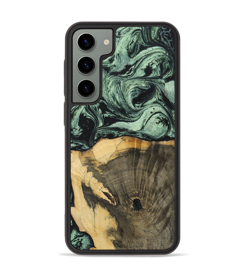 Galaxy S23 Plus Wood+Resin Phone Case - Stella (Green, 699559)