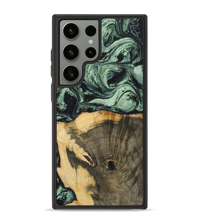 Galaxy S23 Ultra Wood+Resin Phone Case - Stella (Green, 699559)