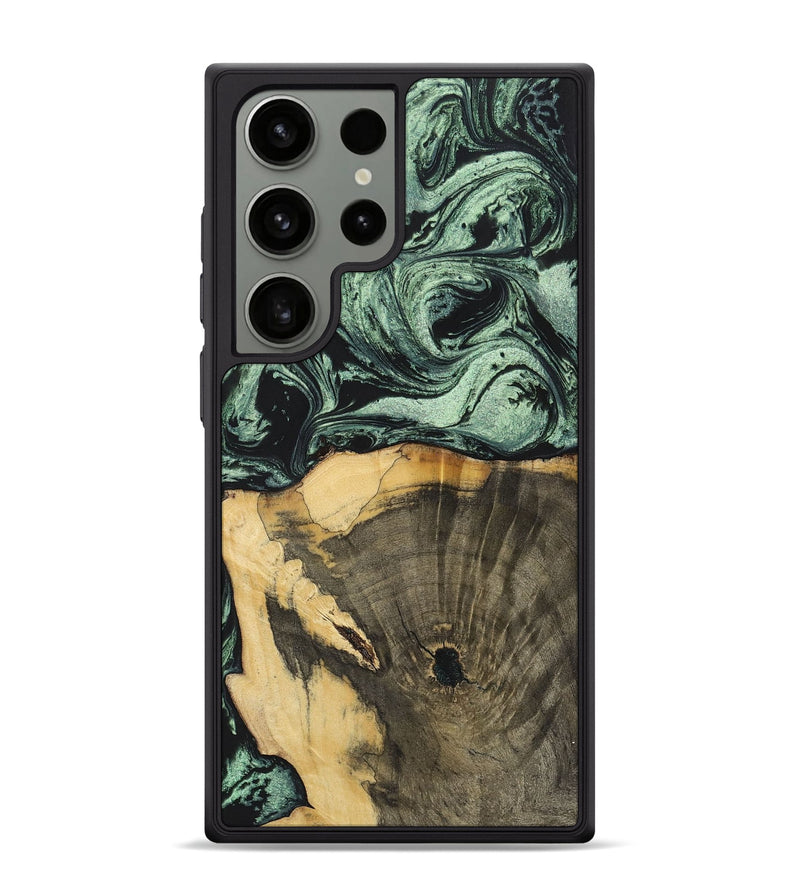 Galaxy S24 Ultra Wood+Resin Phone Case - Stella (Green, 699559)