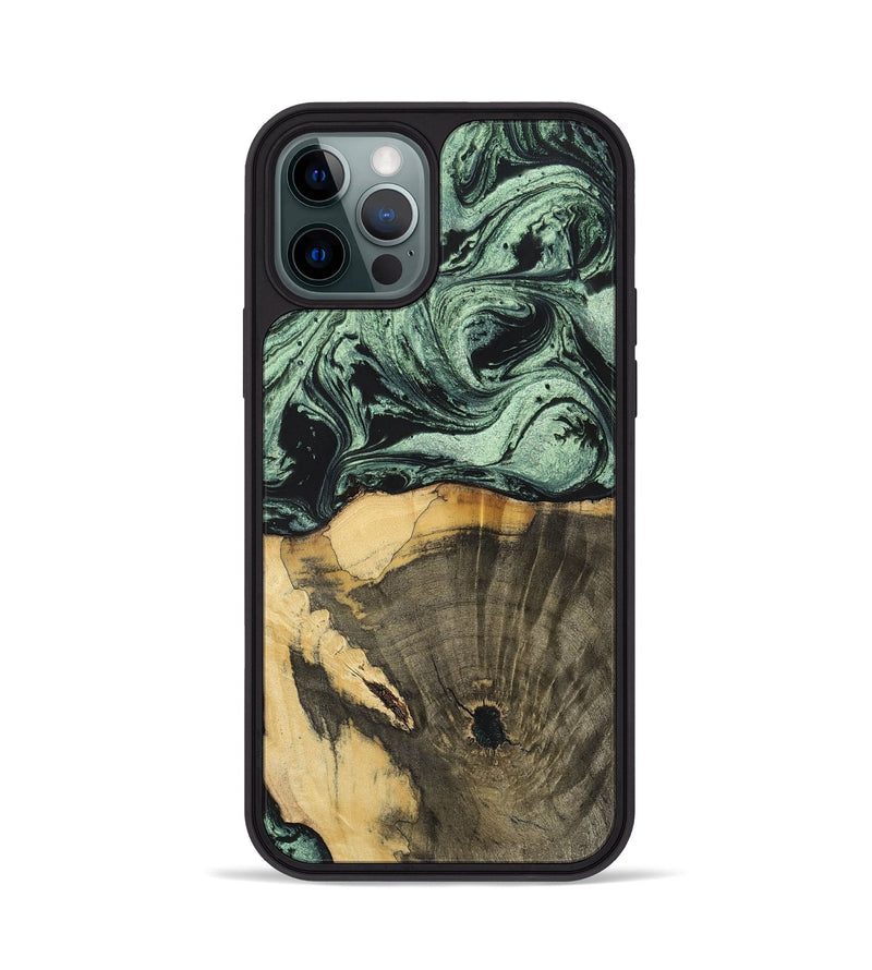 iPhone 12 Pro Wood+Resin Phone Case - Stella (Green, 699559)