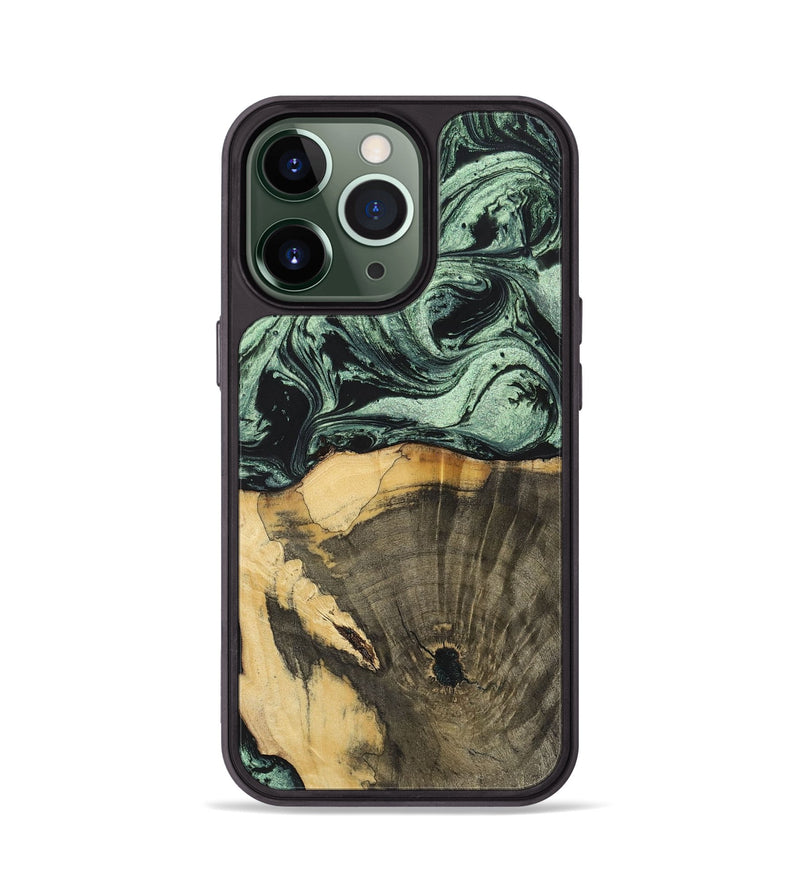 iPhone 13 Pro Wood+Resin Phone Case - Stella (Green, 699559)