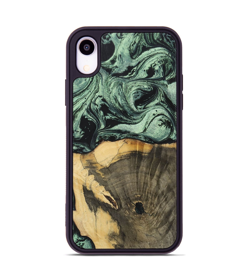 iPhone Xr Wood+Resin Phone Case - Stella (Green, 699559)