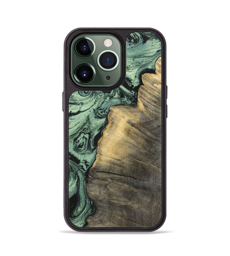 iPhone 13 Pro Wood+Resin Phone Case - Jace (Green, 699563)