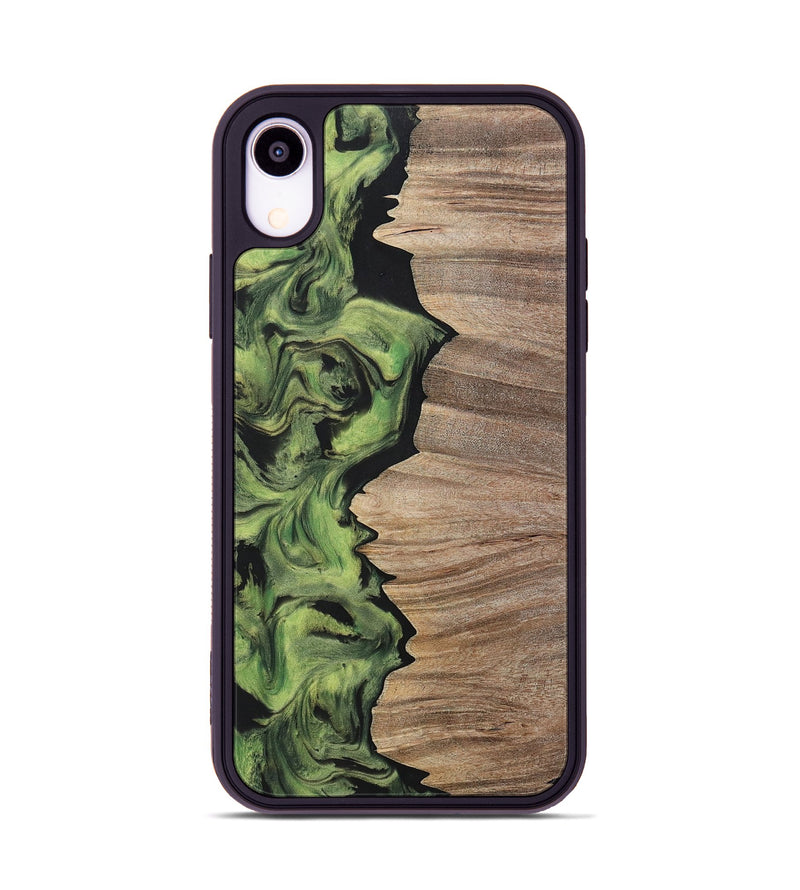 iPhone Xr Wood+Resin Phone Case - Lizbeth (Green, 699566)