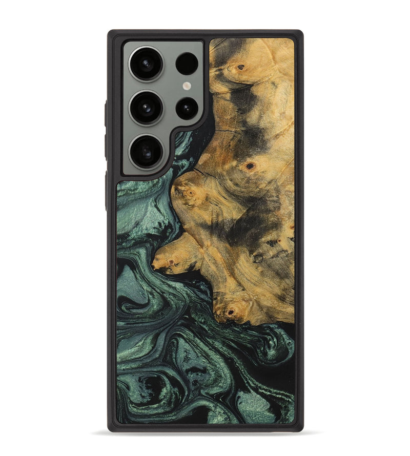 Galaxy S23 Ultra Wood+Resin Phone Case - Jim (Green, 699567)