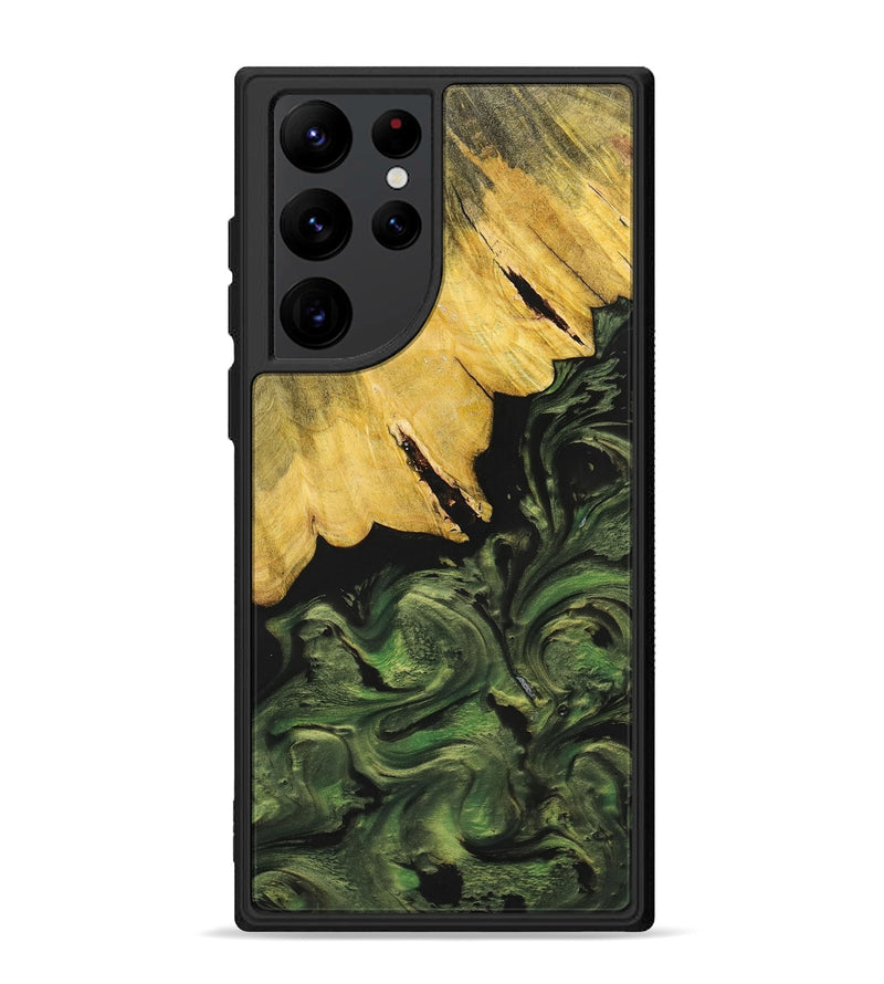 Galaxy S22 Ultra Wood+Resin Phone Case - Everlee (Green, 699572)