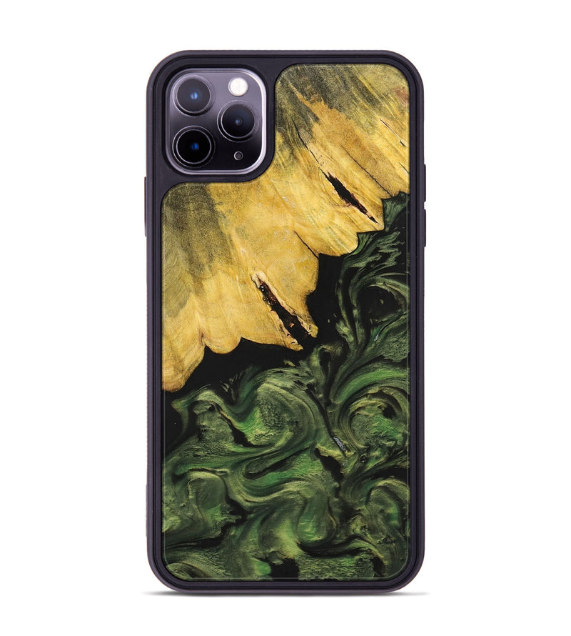 iPhone 11 Pro Max Wood+Resin Phone Case - Everlee (Green, 699572)