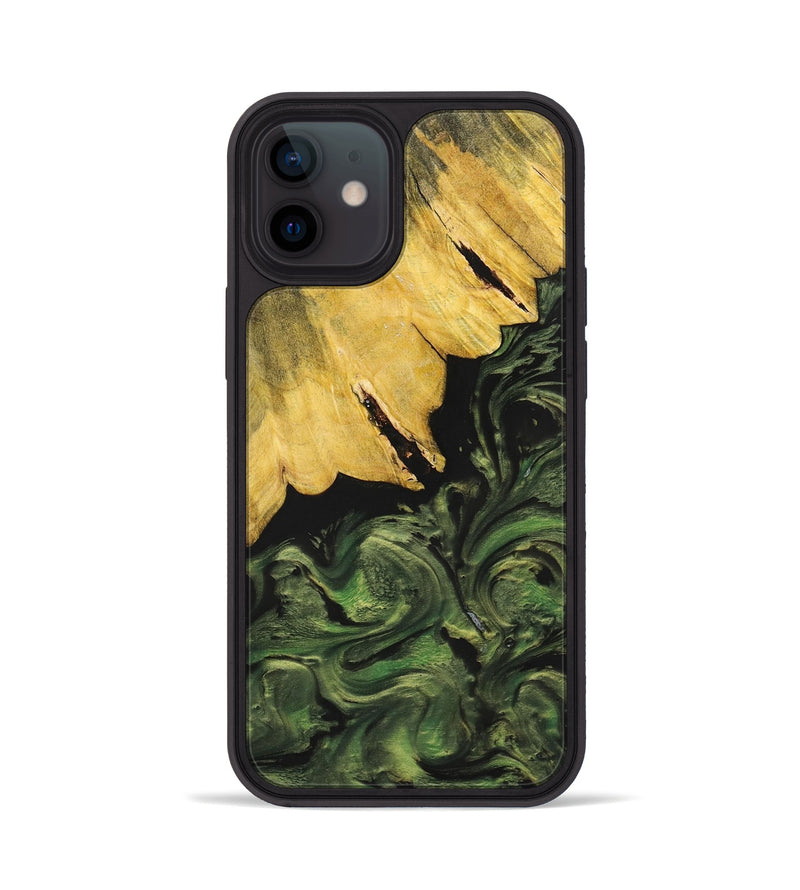 iPhone 12 Wood+Resin Phone Case - Everlee (Green, 699572)