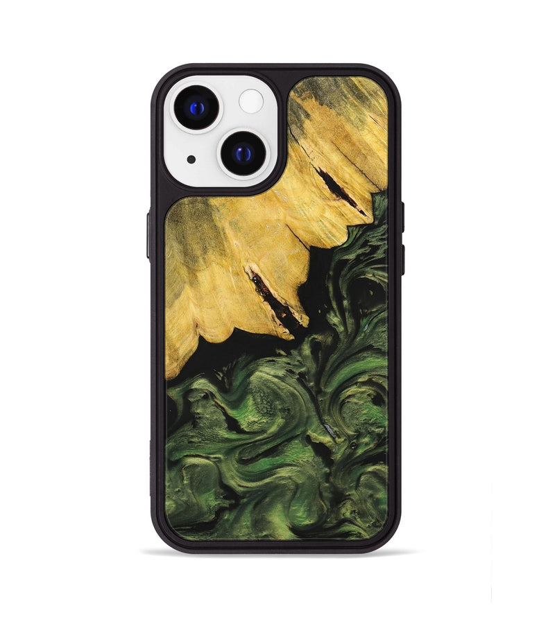 iPhone 13 Wood+Resin Phone Case - Everlee (Green, 699572)