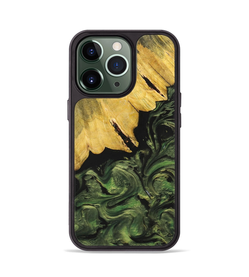 iPhone 13 Pro Wood+Resin Phone Case - Everlee (Green, 699572)