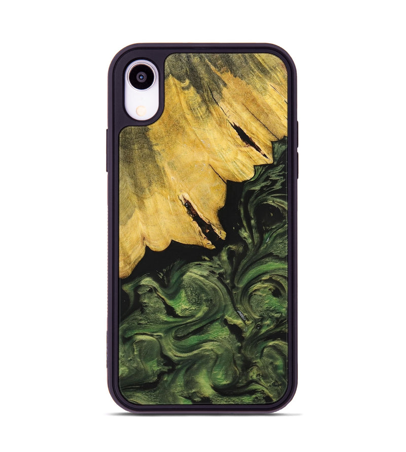 iPhone Xr Wood+Resin Phone Case - Everlee (Green, 699572)