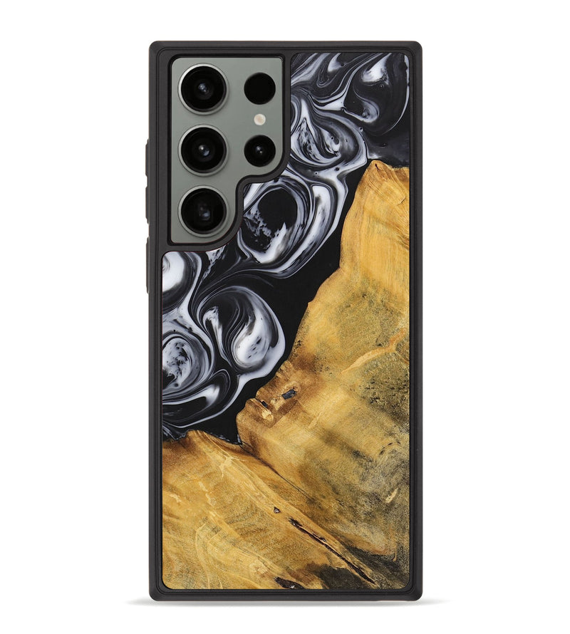 Galaxy S23 Ultra Wood+Resin Phone Case - Sierra (Black & White, 699582)