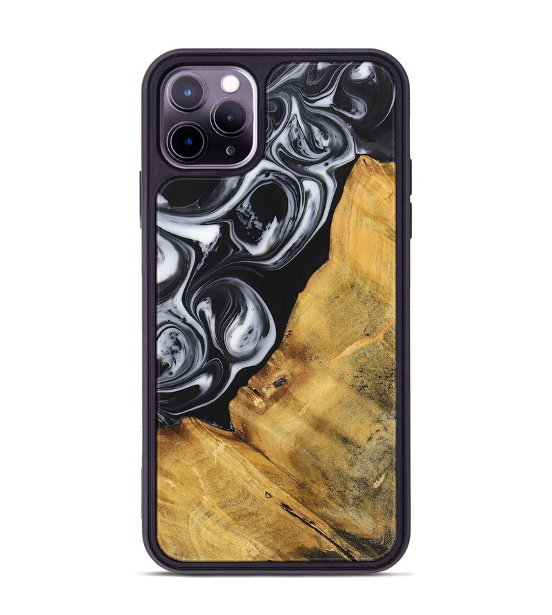 iPhone 11 Pro Max Wood+Resin Phone Case - Sierra (Black & White, 699582)