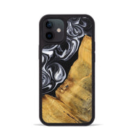 iPhone 12 Wood+Resin Phone Case - Sierra (Black & White, 699582)