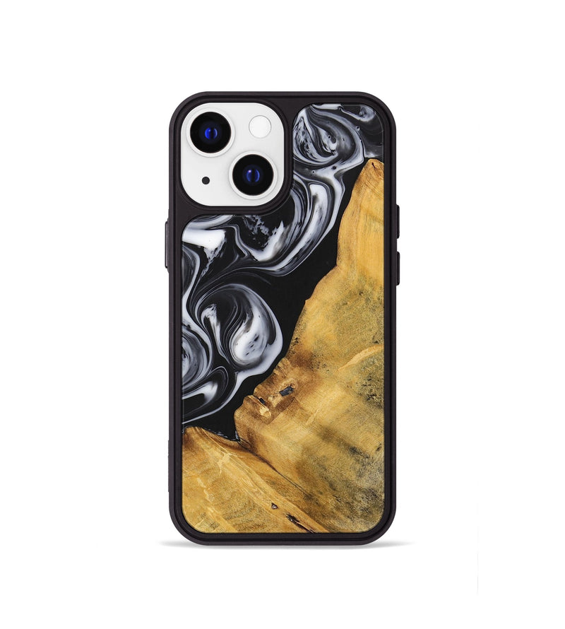 iPhone 13 mini Wood+Resin Phone Case - Sierra (Black & White, 699582)