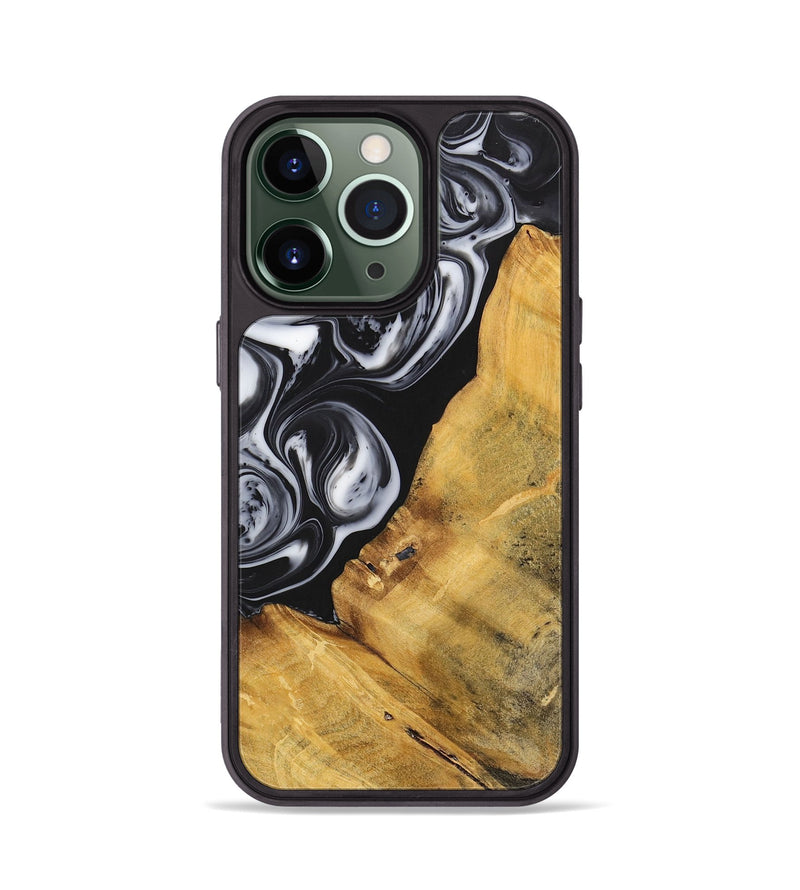 iPhone 13 Pro Wood+Resin Phone Case - Sierra (Black & White, 699582)