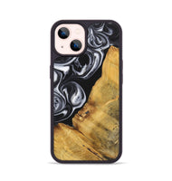 iPhone 14 Wood+Resin Phone Case - Sierra (Black & White, 699582)
