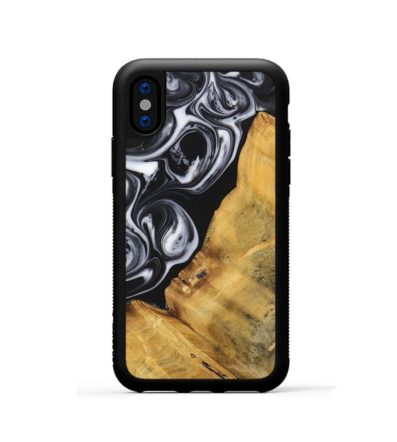 iPhone Xs Wood+Resin Phone Case - Sierra (Black & White, 699582)