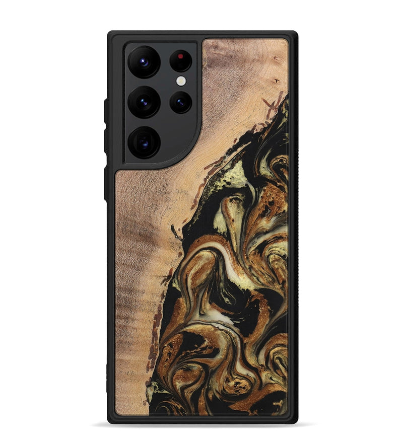 Galaxy S22 Ultra Wood+Resin Phone Case - Lamont (Black & White, 699583)