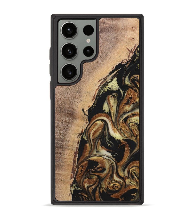 Galaxy S23 Ultra Wood+Resin Phone Case - Lamont (Black & White, 699583)